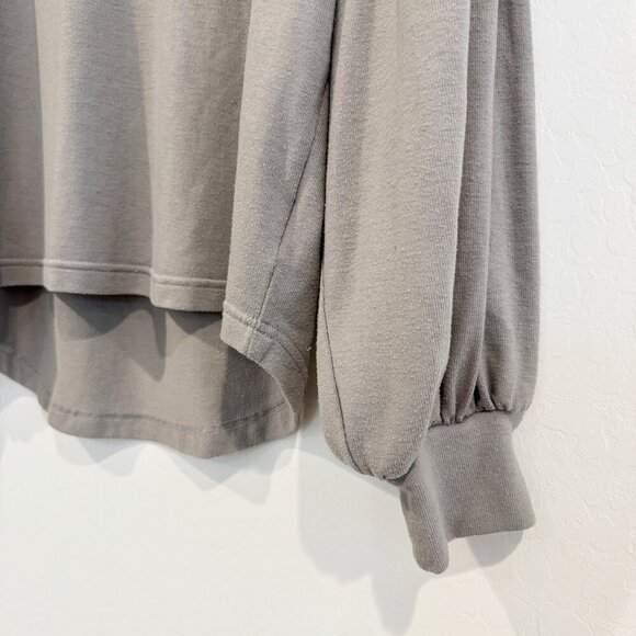 Varley Brannon Oversized Flannel Sweatshirt in Gray Loungewear Cozy Top Size XS - Picture 6 of 11